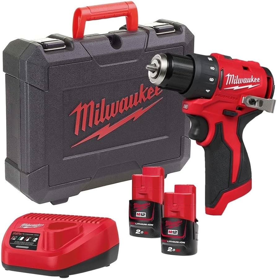 ZAMIRANABZAR-Milwaukee-M12BLDDRC-202C-دریل پیچ گوشتی شارژی 12 ولت میلواکی مدل M12BLDDRC-202C