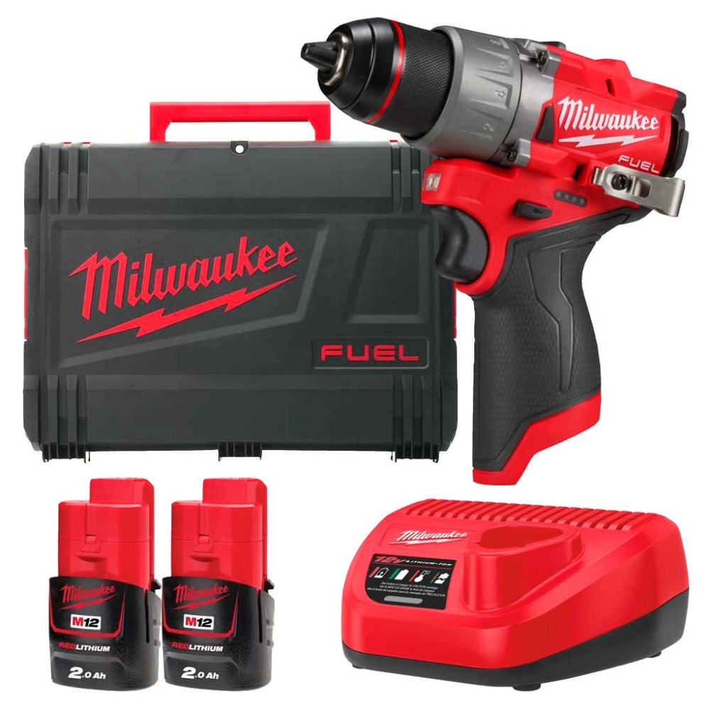 ZAMIRANABZAR-Milwaukee-M12FDD2-202X-دریل پیچ گوشتی شارژی 12 ولت میلواکی مدل M12FDD2-202X