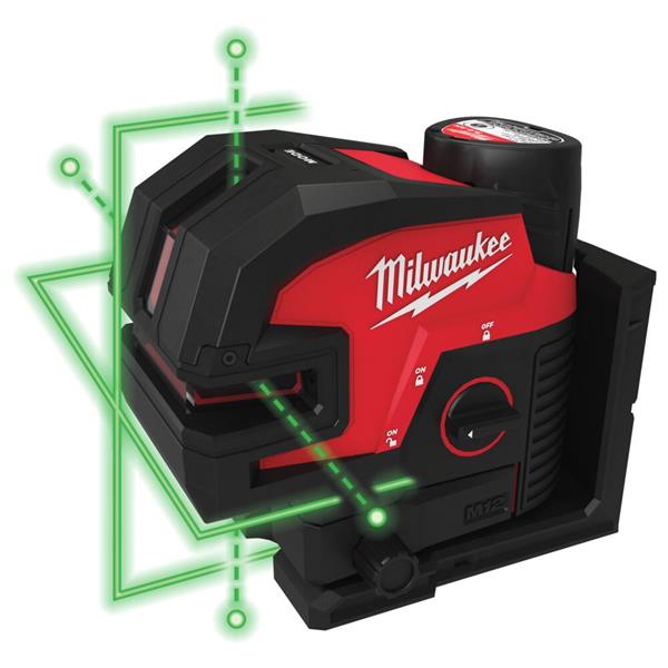 ZAMIRANABZAR-MILWAUKEE-M12CLL4P-301C-تراز لیزری شارژی 12 ولت میلواکی Milwaukee مدل M12CLL4P-301C