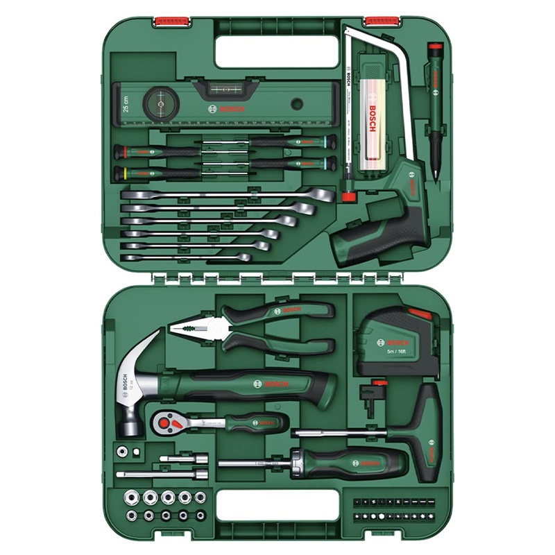 ZAMIRANABZAR-BOSCH-1600A02ZB3-ست ابزار دستی بوش 64 پارچه بوش کد فنی 1600A02ZB3