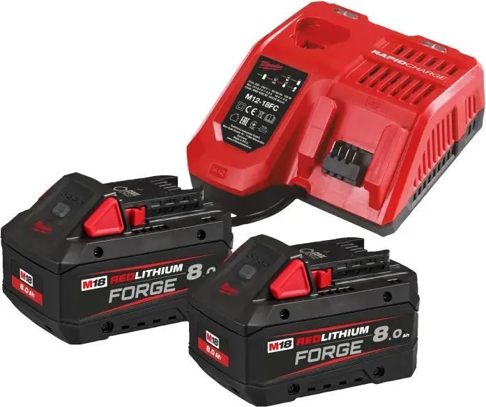 ZAMIRANABZAR-MILWAUKEE-M18FORGENRG-802-کیت باتری و شارژر 18 ولت 8 آمپر میلواکی Milwaukee مدل M18FORGENRG-802