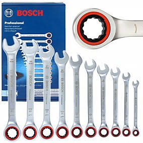 ZAMIRANABZAR-BOSCH-1600A02AU0-ست 10 عددی آچار یکسر جغجغه‌ای بوش professional کد فنی 1600A02AU0