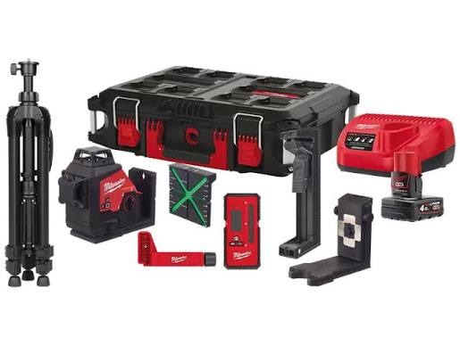 ZAMIRANABZAR-MILWAUKEE-M123PLKIT-401P-کیت تراز لیزری نورسبز میلواکی Milwaukee مدل M123PLKIT-401P